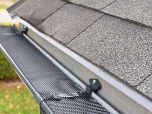 gutter close up with guard installed canton ms